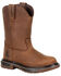 Image #1 - Rocky Little Boys' Original Ride FLX Waterproof Western Boots - Round Toe, Brown, hi-res