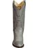 Image #4 - Old West Men's Smooth Leather Western Boots - Round Toe, Grey, hi-res