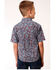 Image #2 - Roper Boys' Amarillo Liberty Bell Paisley Western Shirt, Wine, hi-res