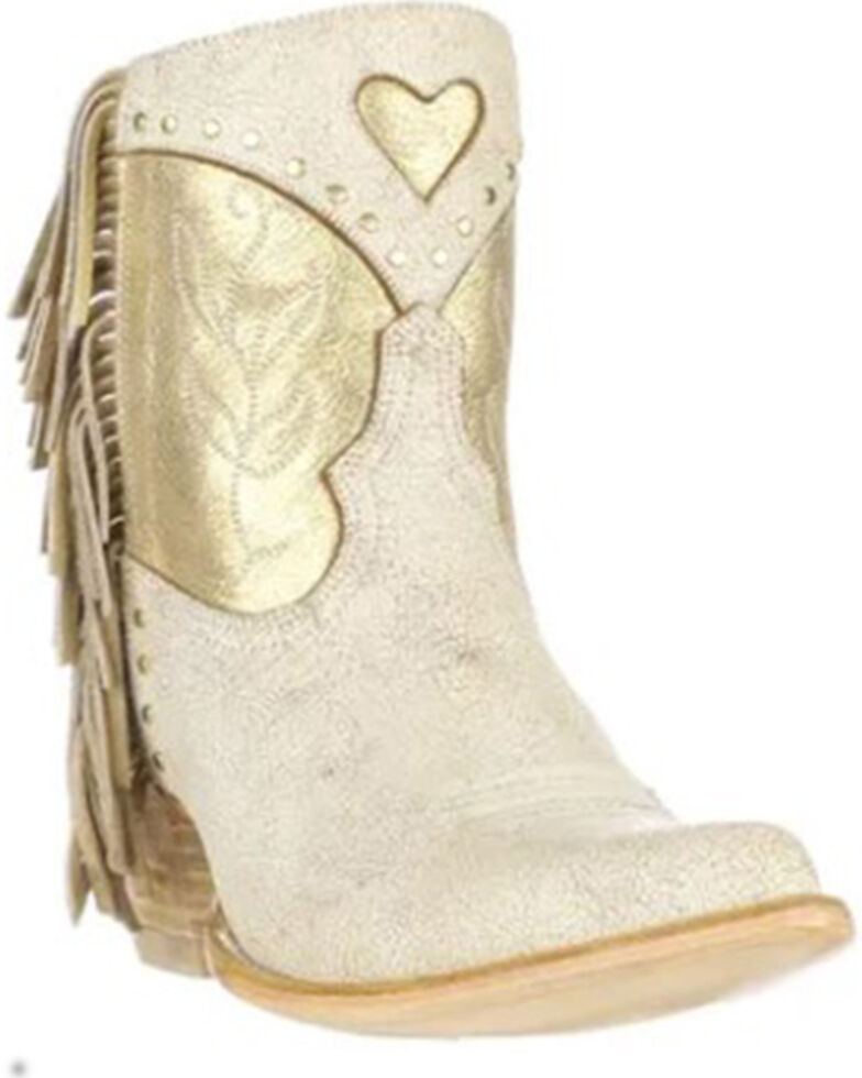 Yippie Ki Yay By Old Gringo Women's Leylani Bone Gold Western Fashion Booties - Snip Toe , Natural, hi-res