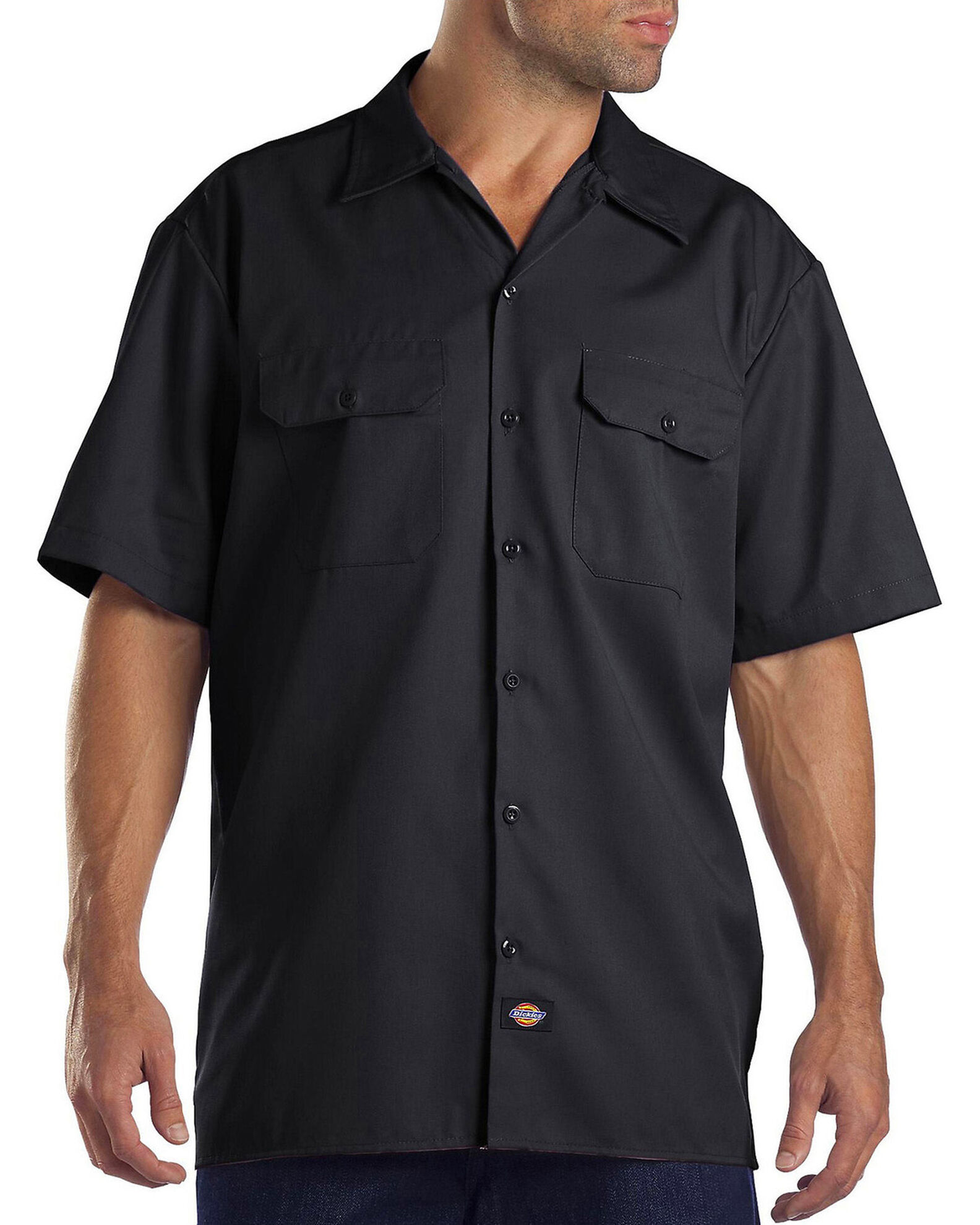 Dickies Men's Solid Flex Twill Short Sleeve Button Down Work Shirt -  Country Outfitter