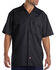 Image #1 - Dickies Men's Solid Flex Twill Short Sleeve Button Down Work Shirt , Black, hi-res