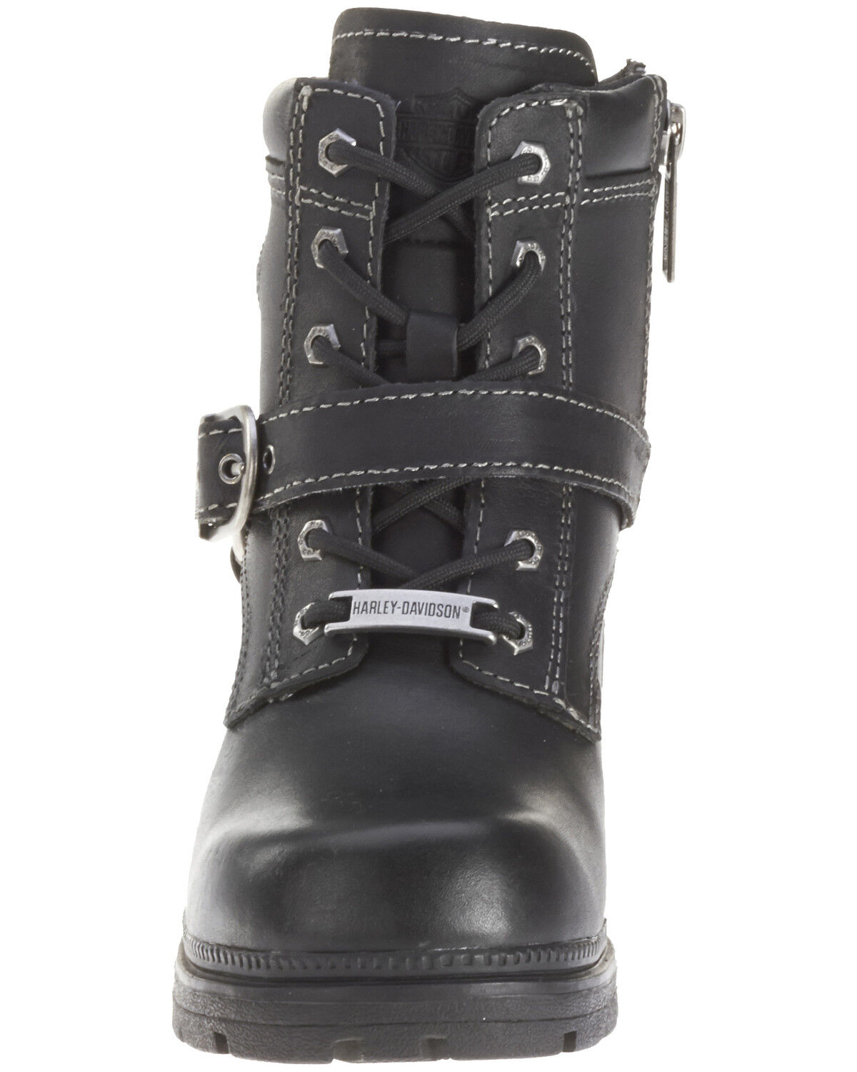 Image #5 - Harley Davidson Women's Tegan Lace Moto Boots - Round Toe, Black, hi-res