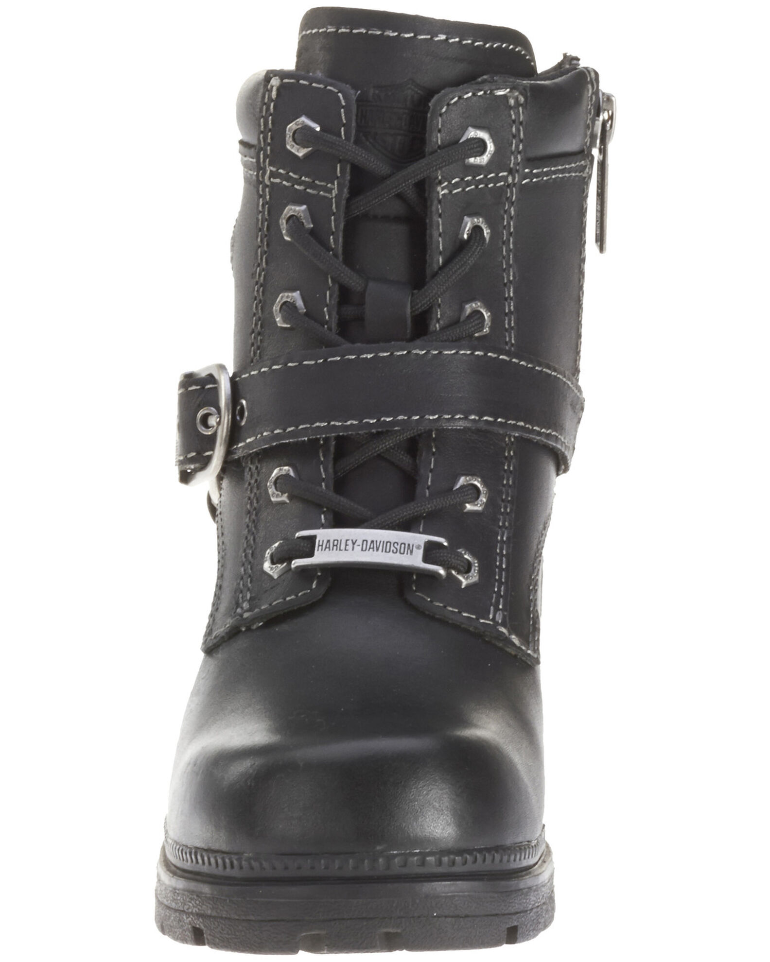 Image #5 - Harley Davidson Women's Tegan Lace Moto Boots - Round Toe, Black, hi-res