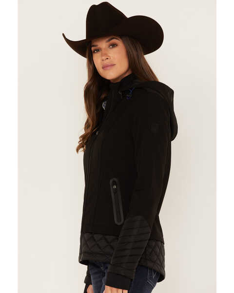 Image #2 - RANK 45® Women's Seliana Hooded Hybrid Softshell Jacket, Black, hi-res