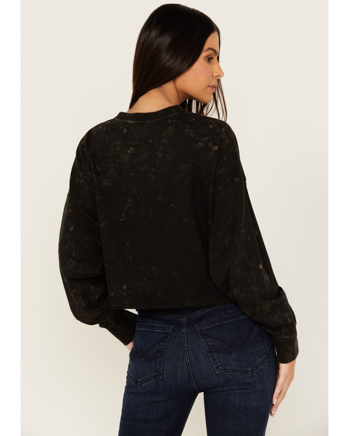 Image #4 - Rock & Roll Denim Women's Steer Head Graphic Long Sleeve Pullover, Black, hi-res
