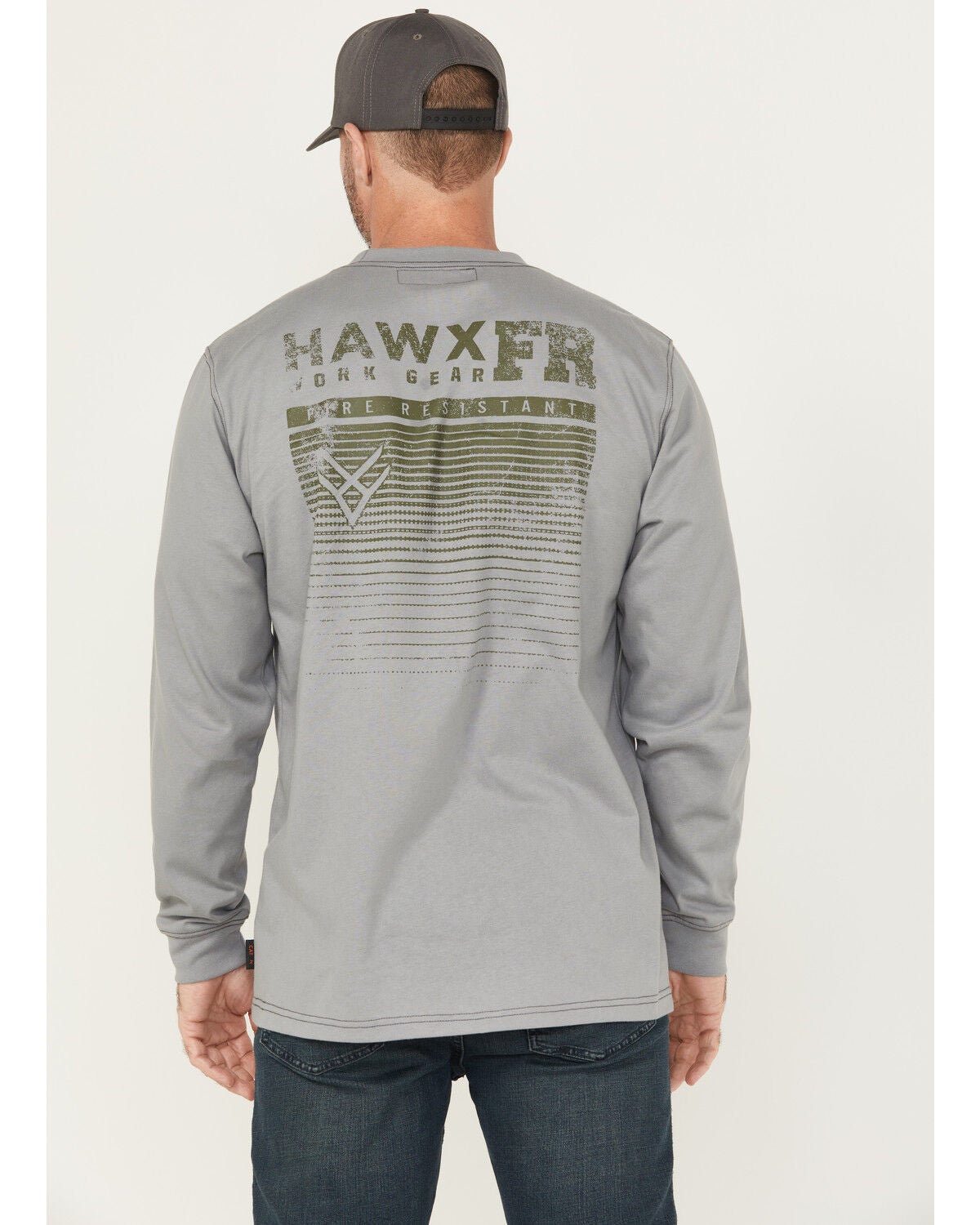 Image #1 - Hawx Men's FR Tread Long Sleeve Graphic Work T-Shirt, Medium Grey, hi-res