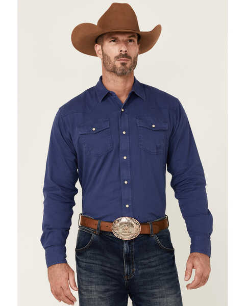 Ariat Men's Solid Teal Jurlington Retro Long Sleeve Snap Western Shirt , Blue, hi-res