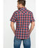 Wrangler Retro Men's Premium Plaid Print Short Sleeve Western Shirt , Navy, hi-res