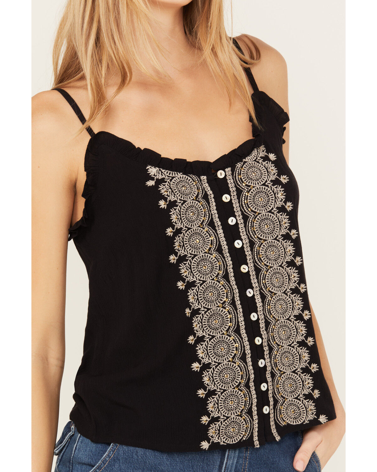 Image #3 - Shyanne Women's Beaded Cami, Black, hi-res