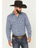Image #1 - Stetson Men's Floral Print Long Sleeve Snap Western Shirt, Blue, hi-res