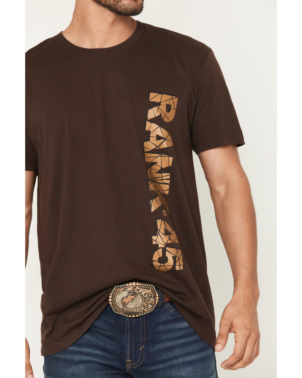 Image #3 - RANK 45® Men's Shattered Short Sleeve Graphic T-Shirt, Dark Brown, hi-res