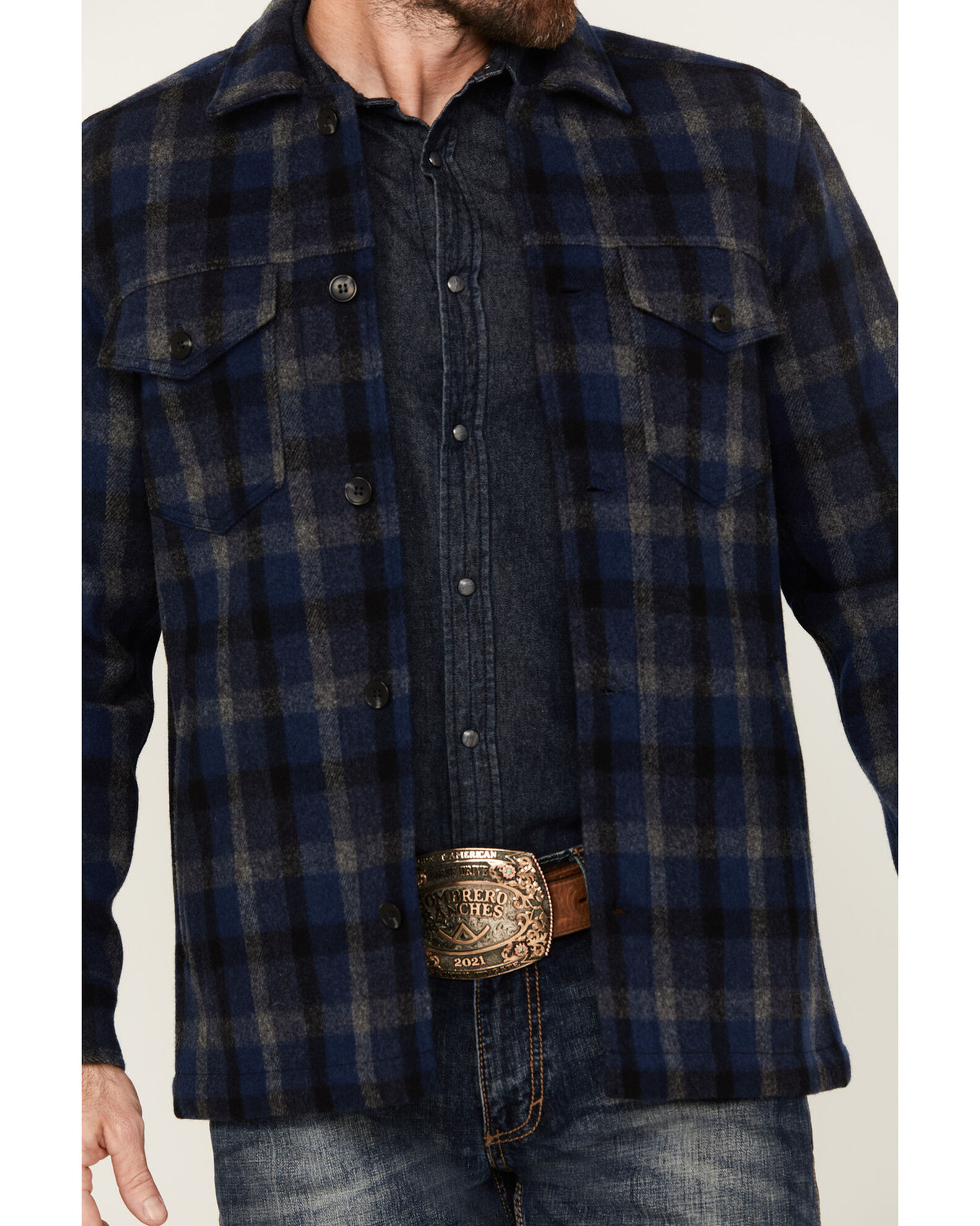 Product Name: Pendleton Men's Lawson Plaid Print Long Sleeve Button-Down  Shirt Jacket