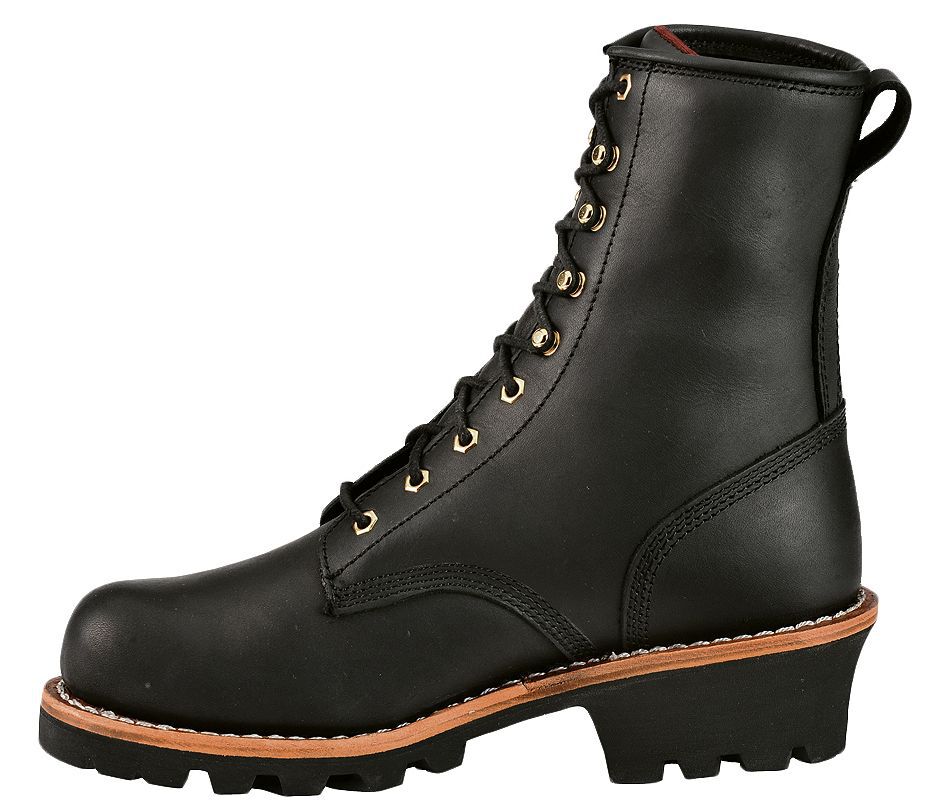 black logger boots