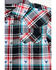 Image #2 - Cody James Toddler Boys' Steerhead Plaid Print Short Sleeve Snap Western Shirt, Navy, hi-res