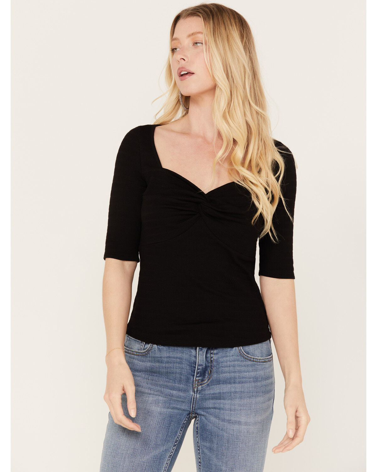 Image #1 - Idyllwind Women's Carson Twist Front Top, Black, hi-res