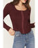 Image #3 - Shyanne Women's Maddox Solid Rib Knit Long Sleeve Shirt, Brick Red, hi-res