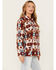 Image #2 - Cotton & Rye Women's Southwestern Print Sherpa Half Zip Pullover, Rust Copper, hi-res