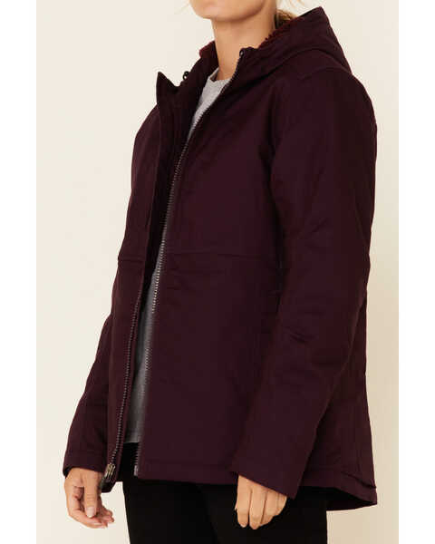 Image #3 - Ariat Women's Plum Perfect Rebar Duracanvas Insulated Zip-Front Work Jacket, Purple, hi-res