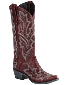 Lane Women's Saratoga Red Cowgirl Boots - Snip Toe, Red, hi-res