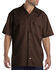 Image #1 - Dickies Men's Short Sleeve Twill Work Shirt - Big & Tall-Folded, Dark Brown, hi-res
