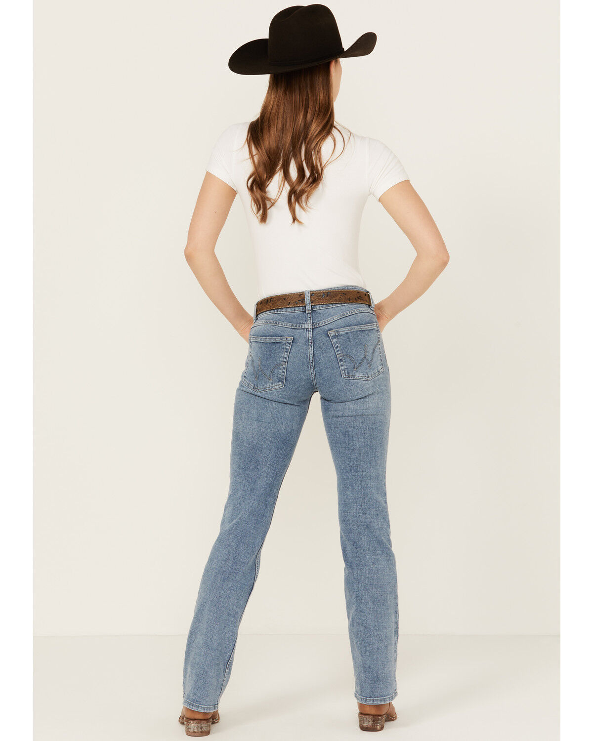 Image #3 - Wrangler Women's Essential Jayne Dark Wash Mid Rise Bootcut Stretch Denim Jeans, Dark Wash, hi-res