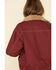 STS Ranchwear Women's Hally Rose Faux Fur Denim Jacket , Maroon, hi-res