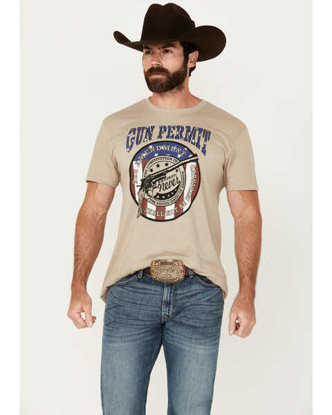 Image #1 - Cody James Men's Permit Short Sleeve Graphic T-Shirt , Wheat, hi-res