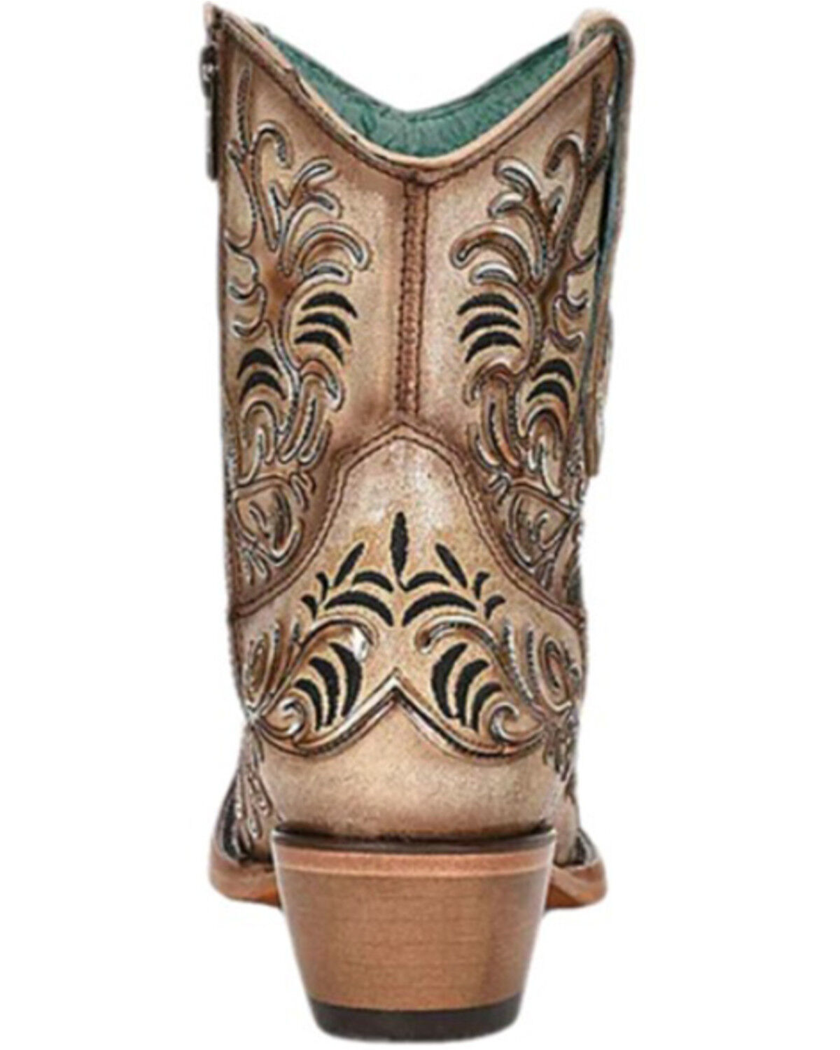 Image #4 - Corral Women's Overlay Western Booties - Snip Toe, Tan, hi-res