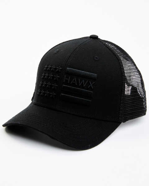 Hawx Men's Stars & Stripes Logo Embroidered Mesh-Back Ball Cap , Black, hi-res