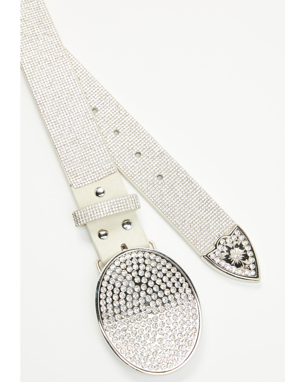 Image #3 - Idyllwind Women's Lovell Rhinestone Oval Buckle Belt, Silver, hi-res