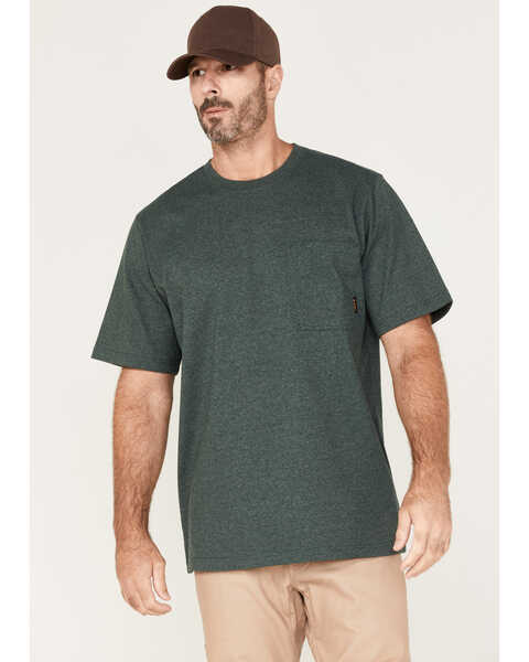 Hawx Men's Forge Solid Work Pocket T-Shirt - Big & Tall , Dark Green, hi-res