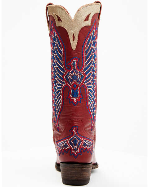 Image #5 - Old Gringo Women's Eagle Stitch Western Boots - Snip Toe, Red, hi-res