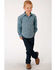  West Made Boys' Central Geo Print Long Sleeve Western Shirt , Turquoise, hi-res