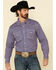 Wrangler 20X Men's Advanced Comfort Small Geo Print Long Sleeve Western Shirt , Blue, hi-res