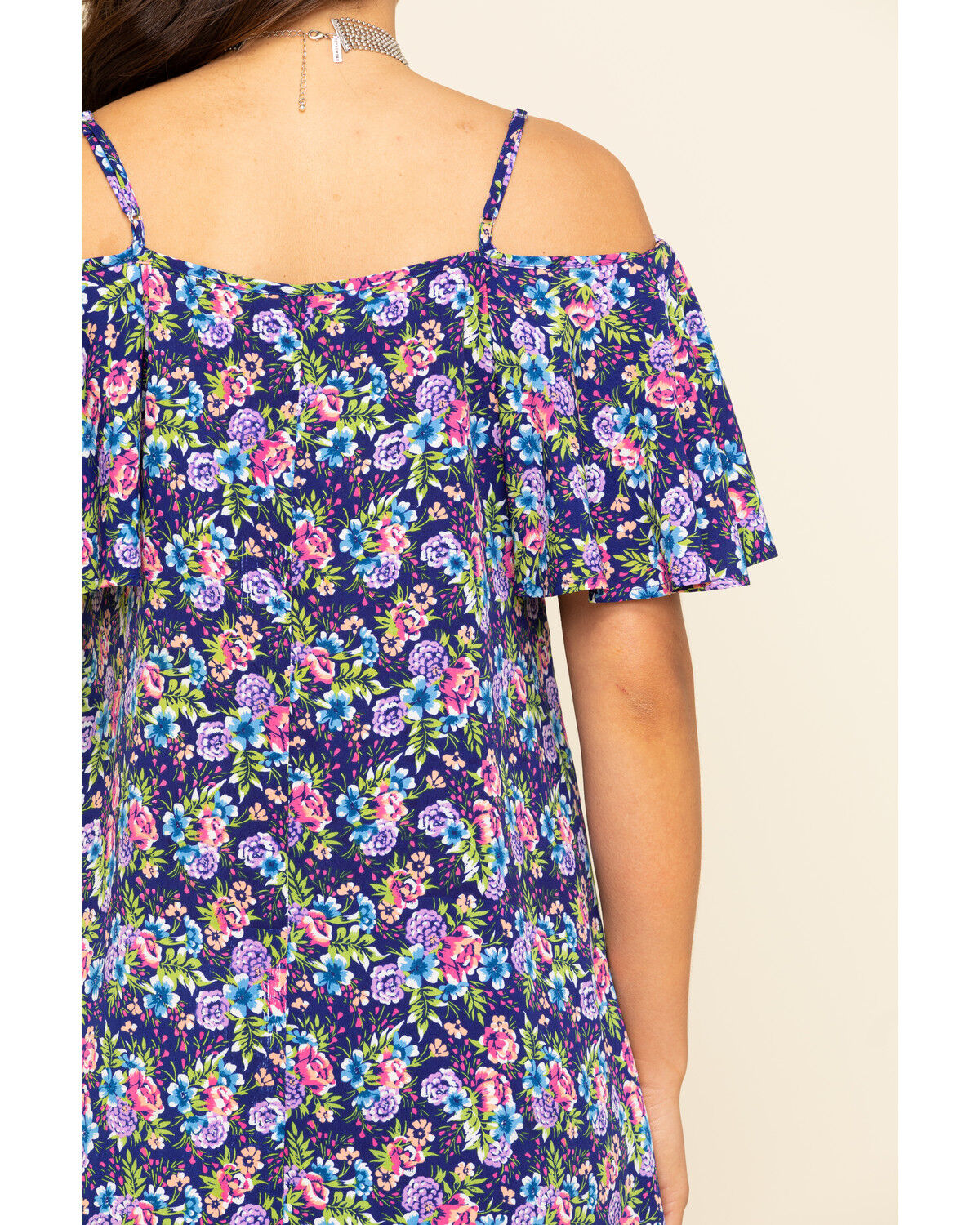 Image #5 - Red Label by Panhandle Women's Cold Shoulder Mini Dress, Navy, hi-res