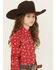 Image #2 - Cowgirl Hardware Girls' Brand Iron Print Long Sleeve Snap Stretch Western Shirt, Red, hi-res