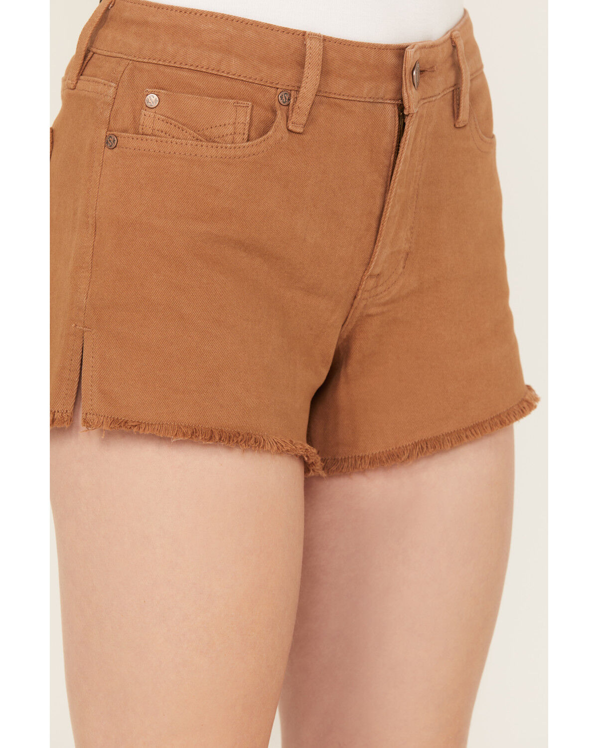 Image #2 - Shyanne Women's Mid Rise Shorts, Brown, hi-res