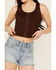 Image #3 - Shyanne Women's Corset Tank, Dark Brown, hi-res