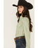 Image #3 - Cowboygirl by Jenna Paulette Women's Striped Long Sleeve Pearl Snap Western Shirt, Green, hi-res