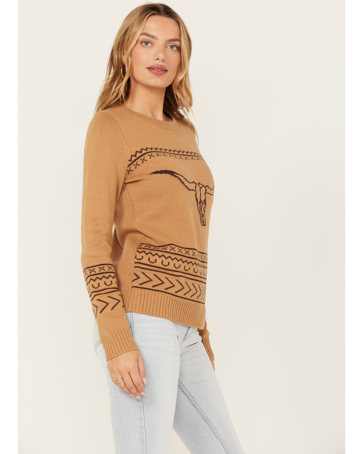 Image #2 - Cotton & Rye Women's Long Horn Sweater, , hi-res
