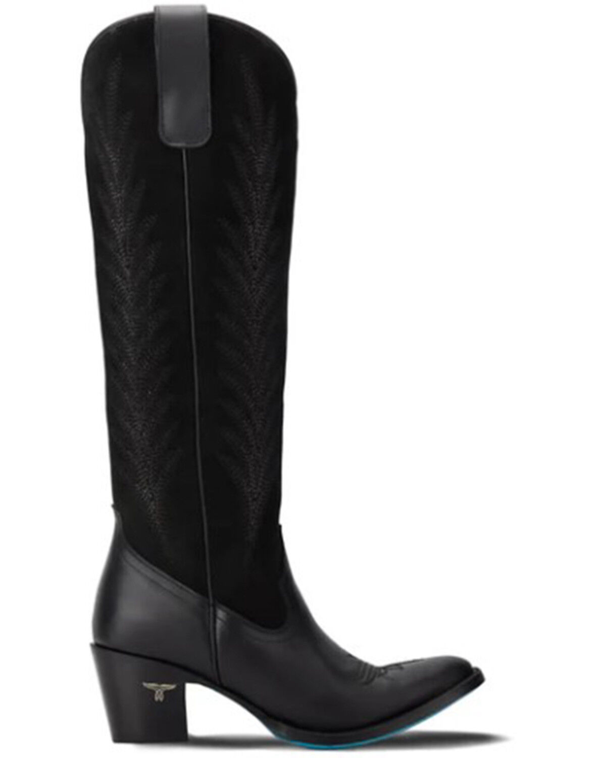 Image #2 - Lane Women's Jentry Suede Knee High Western Boots - Round Toe, Jet Black, hi-res