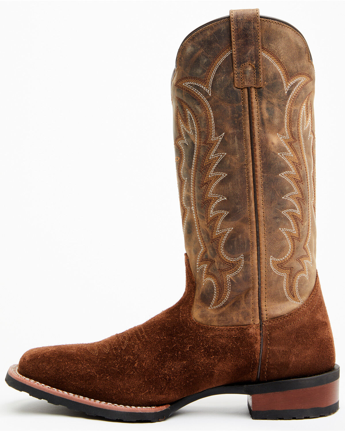Image #3 - Laredo Men's Rigid Roughout Performance Western Boots - Broad Square Toe, Rust Copper, hi-res