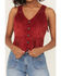 Image #3 - Rock & Roll Denim Women's Fringe Faux Suede Vest, Red, hi-res