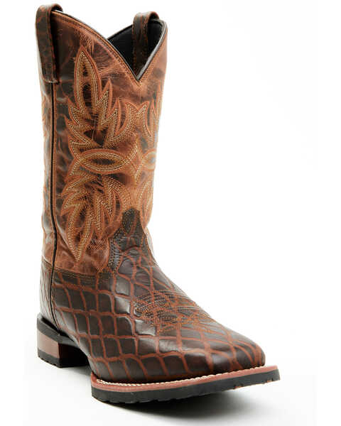 Laredo Men's Western Boots - Broad Square Toe , Brown, hi-res