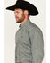 Image #2 - Cinch Men's Circle Geo Print Long Sleeve Button-Down Western Shirt, Teal, hi-res