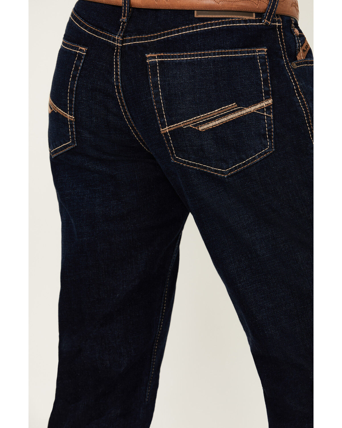 Image #4 - Ariat Men's M4 Wildfire Ranchford Dark Wash Relaxed Bootcut Stretch Denim Jeans, Dark Wash, hi-res
