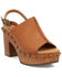 Image #1 - Dingo Women's Clover Wooden Sandals, Brown, hi-res