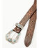Image #3 - Shyanne Women's Stone Buckle Southwestern Print Embossed Belt, Dark Brown, hi-res