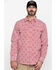 Cody James Men's FR Geo Print Long Sleeve Work Shirt - Tall, Red, hi-res